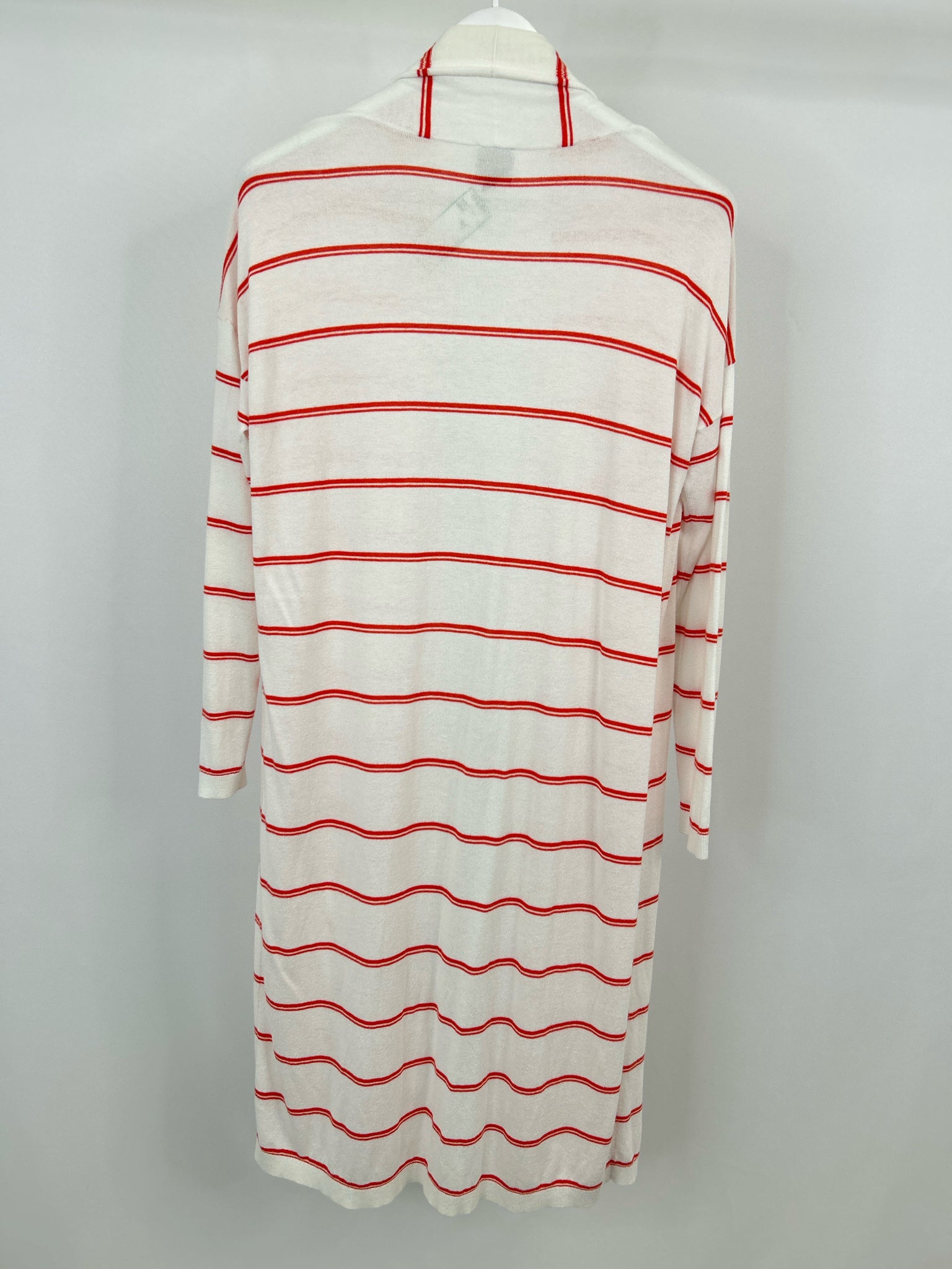CABI Size M White Striped Women Duster