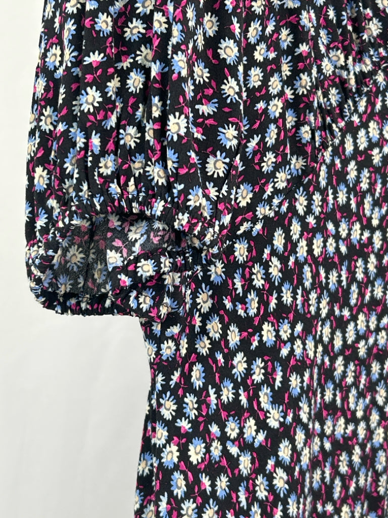 KAREN KANE Size L Black Floral Women's Dress