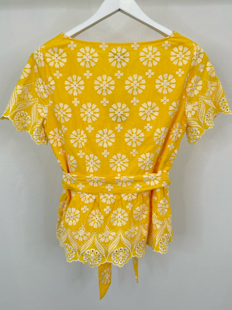 TALBOTS NWT Women Size 6 Yellow and White Top