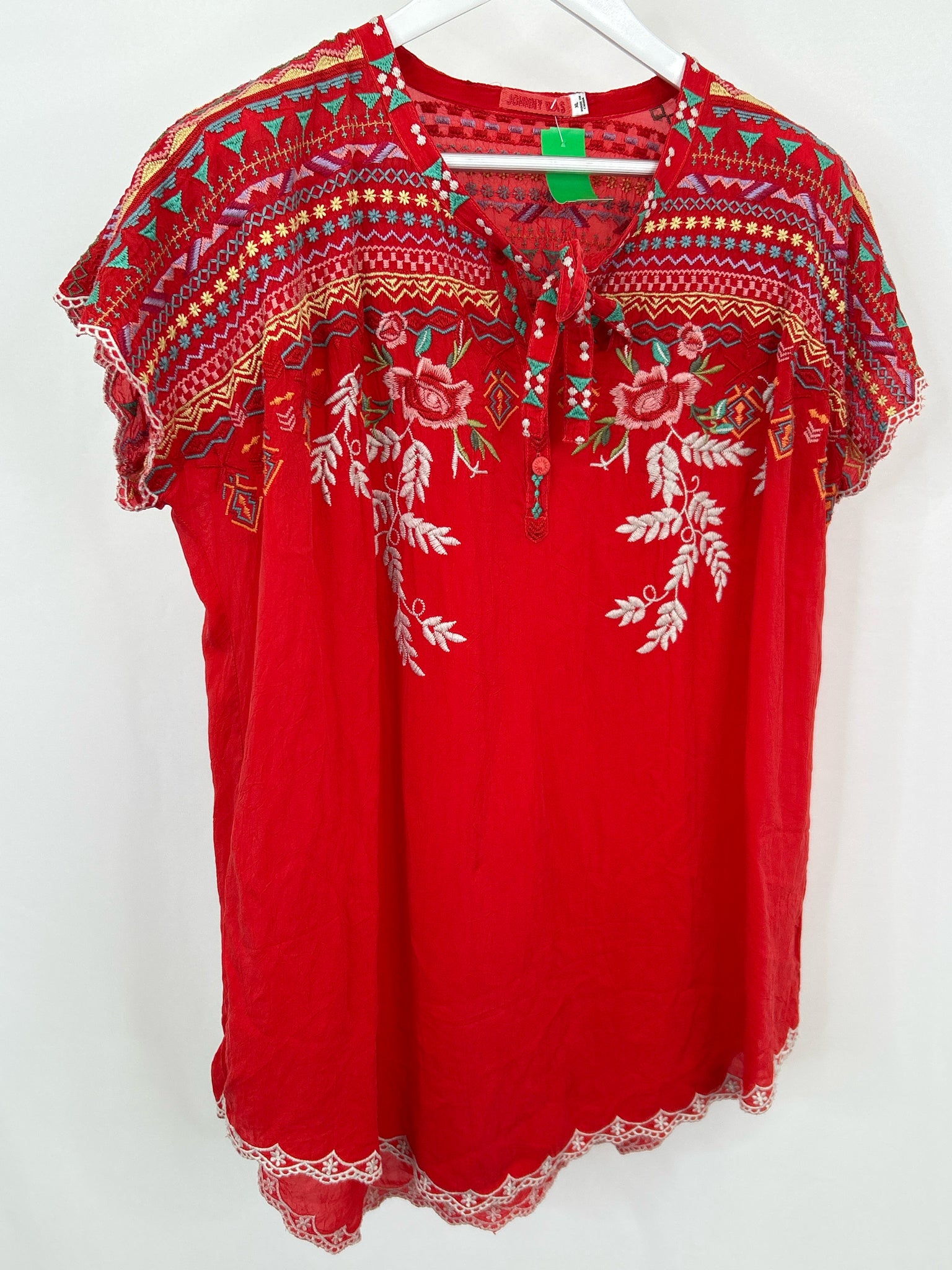 JOHNNY WAS Size XL Red Women Blouse