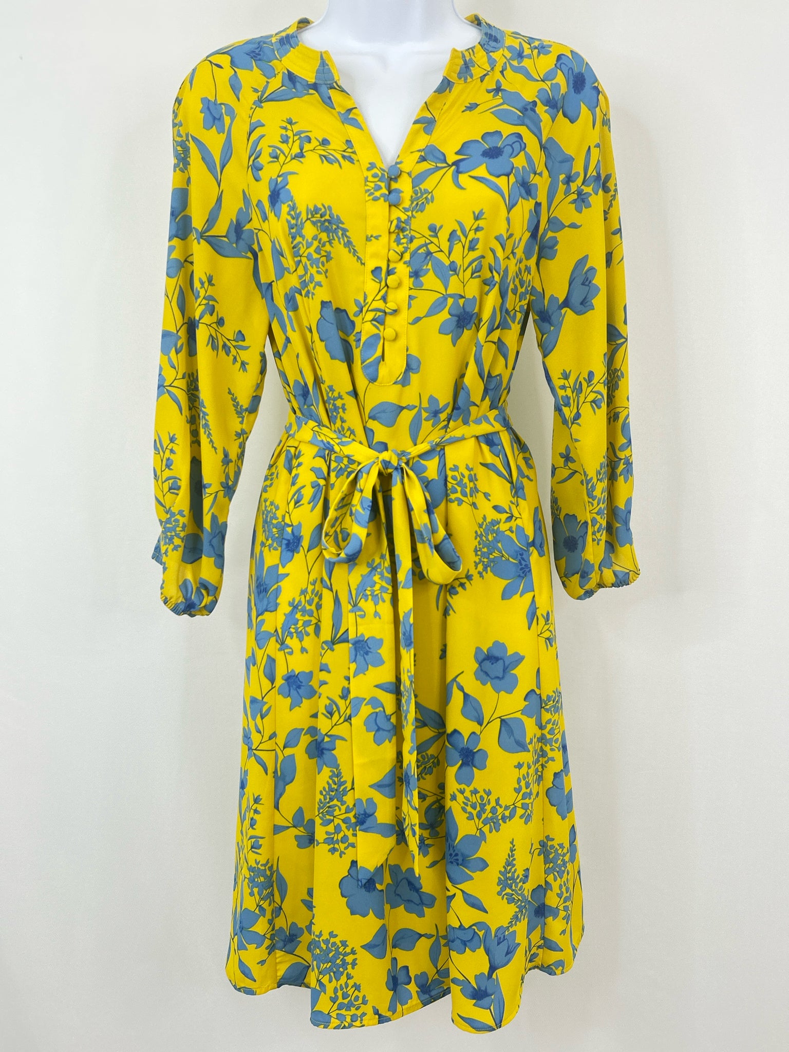 CABI Size S Yellow and blue Women Dress
