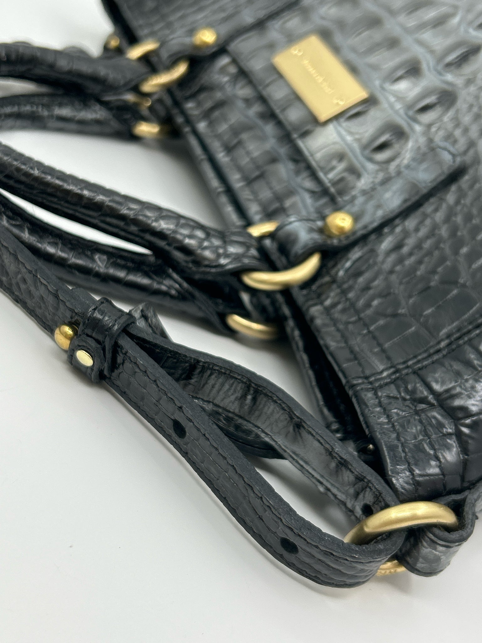 BRAHMIN black and grey Women Tote