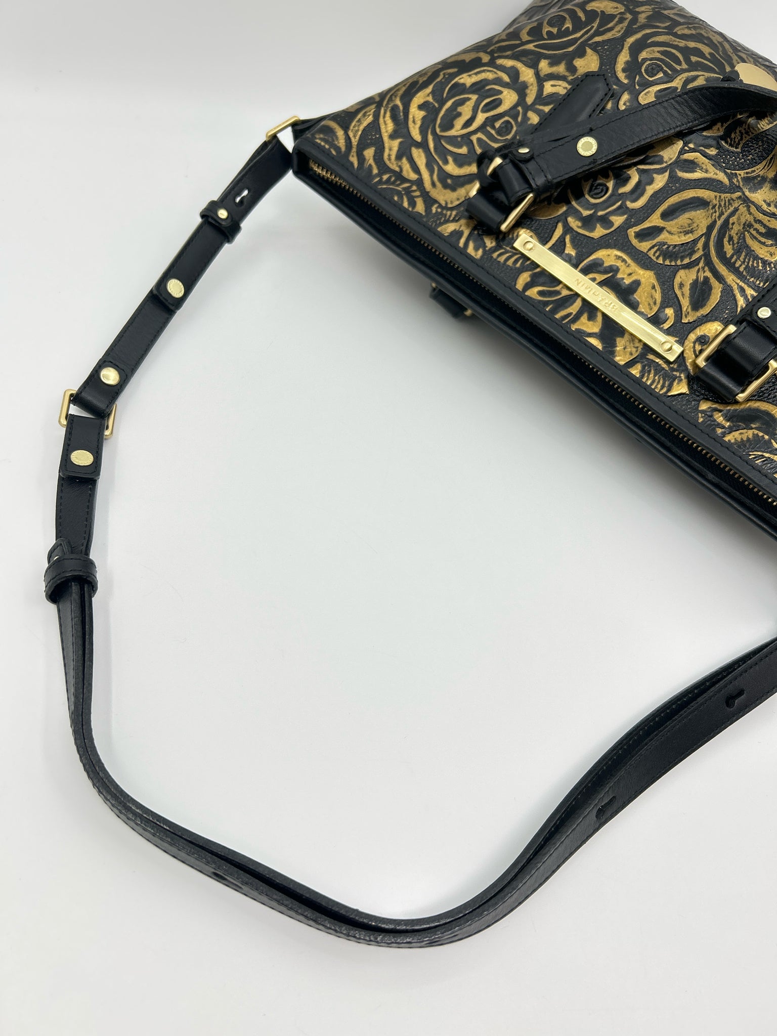 BRAHMIN BLACK AND GOLD Women Purse