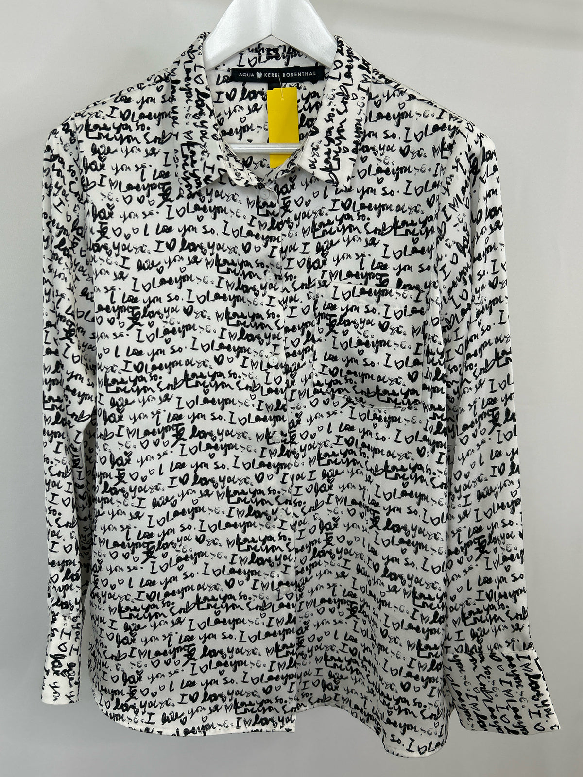 AQUA Size L White & Black Women Blouse