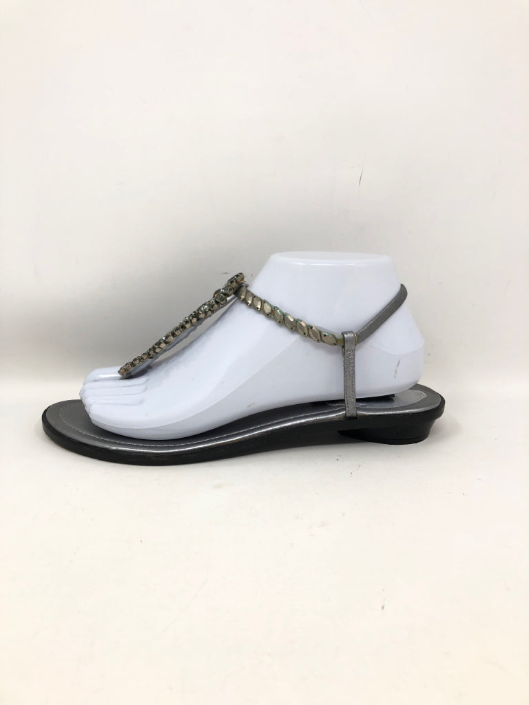 RENÉ CAOVILLA Women Size 38 / US Size 8 Metallic Grey Sandal