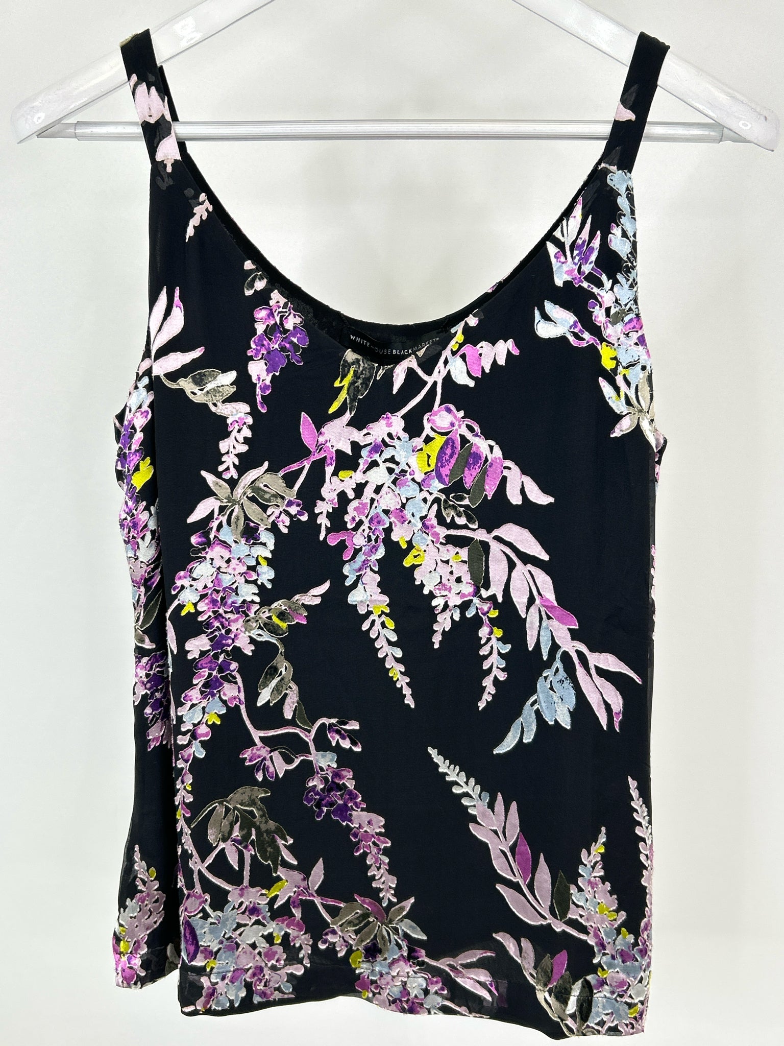 White House Black Market Size S Black & Purple Women Tank Top