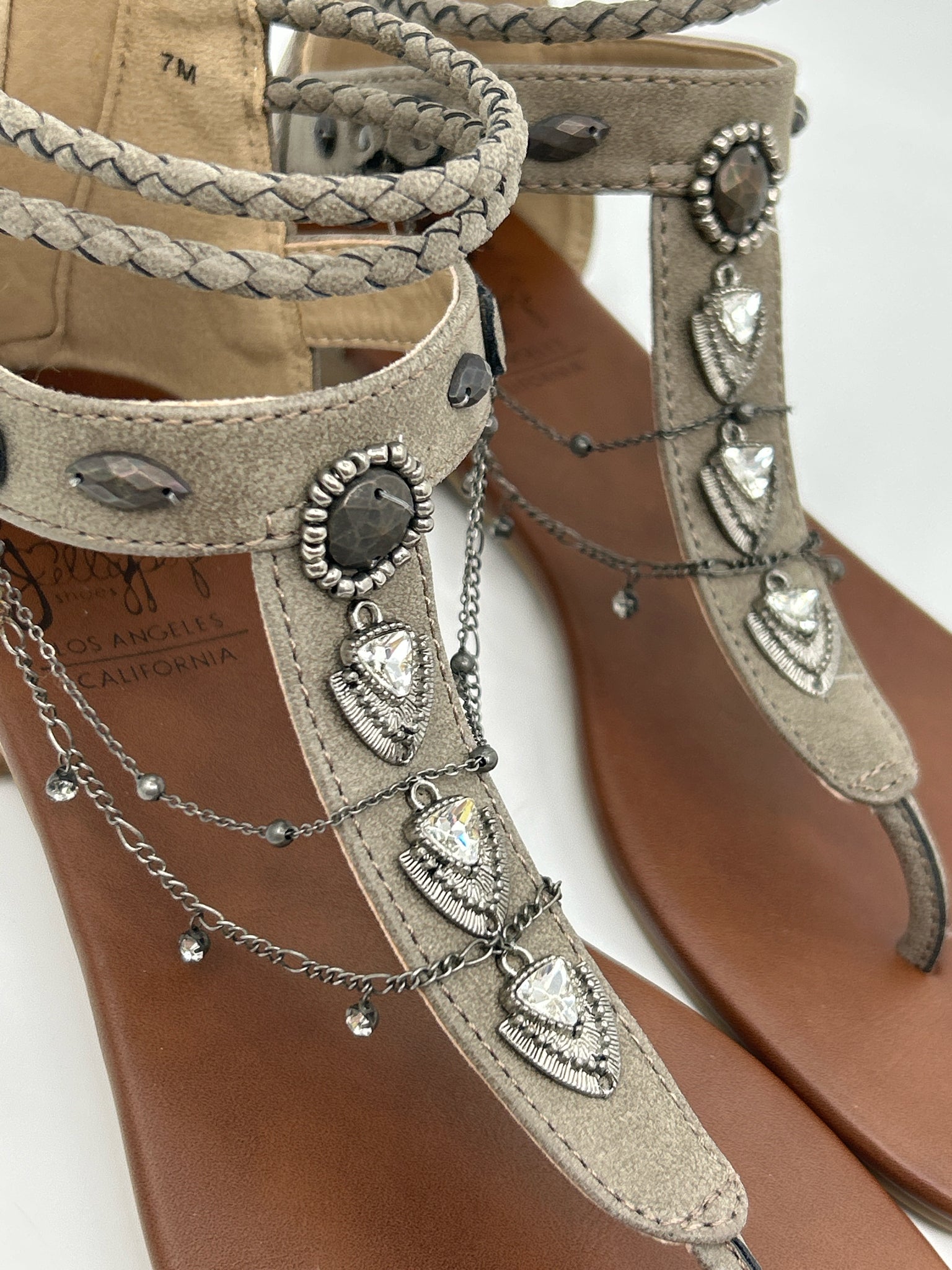 JELLYPOP Size 7M Grey Women Sandal
