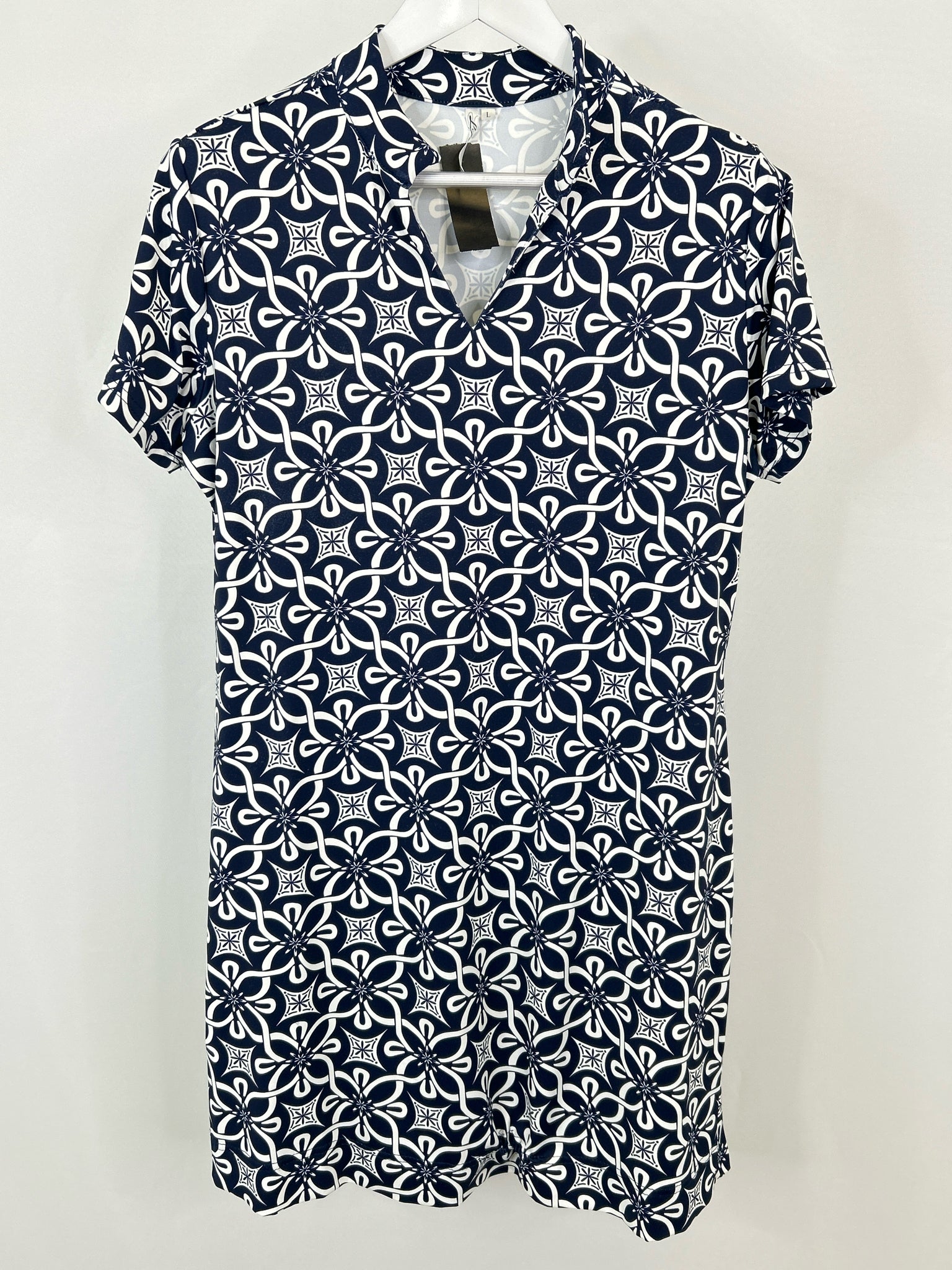 LULU B Size L NAVY AND WHITE Women Dress
