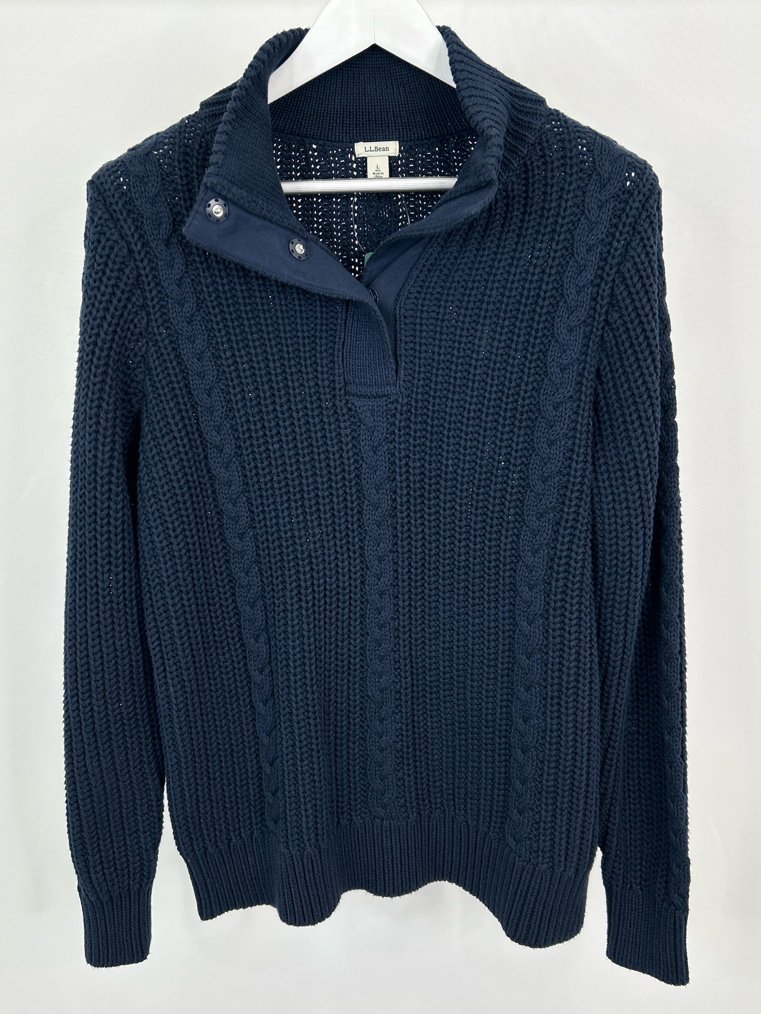 LL BEAN NWT Size L Navy Women Pullover