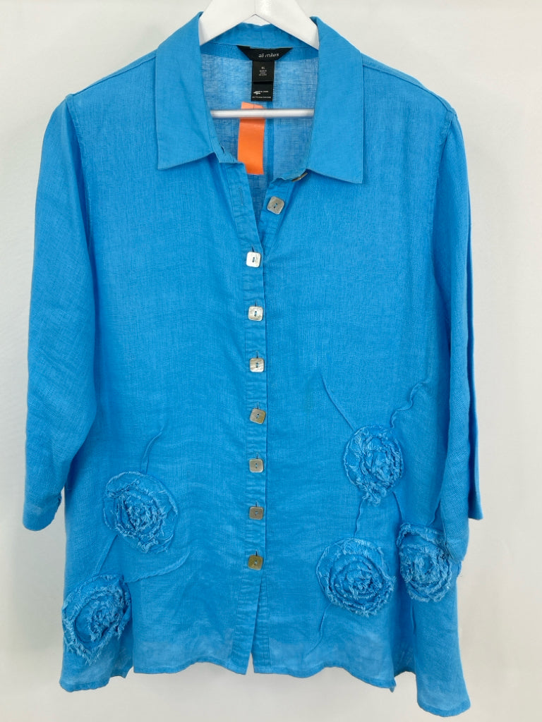Ali Miles Size XL Blue Women's Shirt