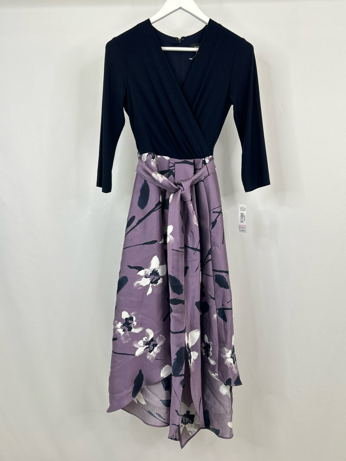 R&M RICHARDS Size 6 Navy & Purple Women Dress