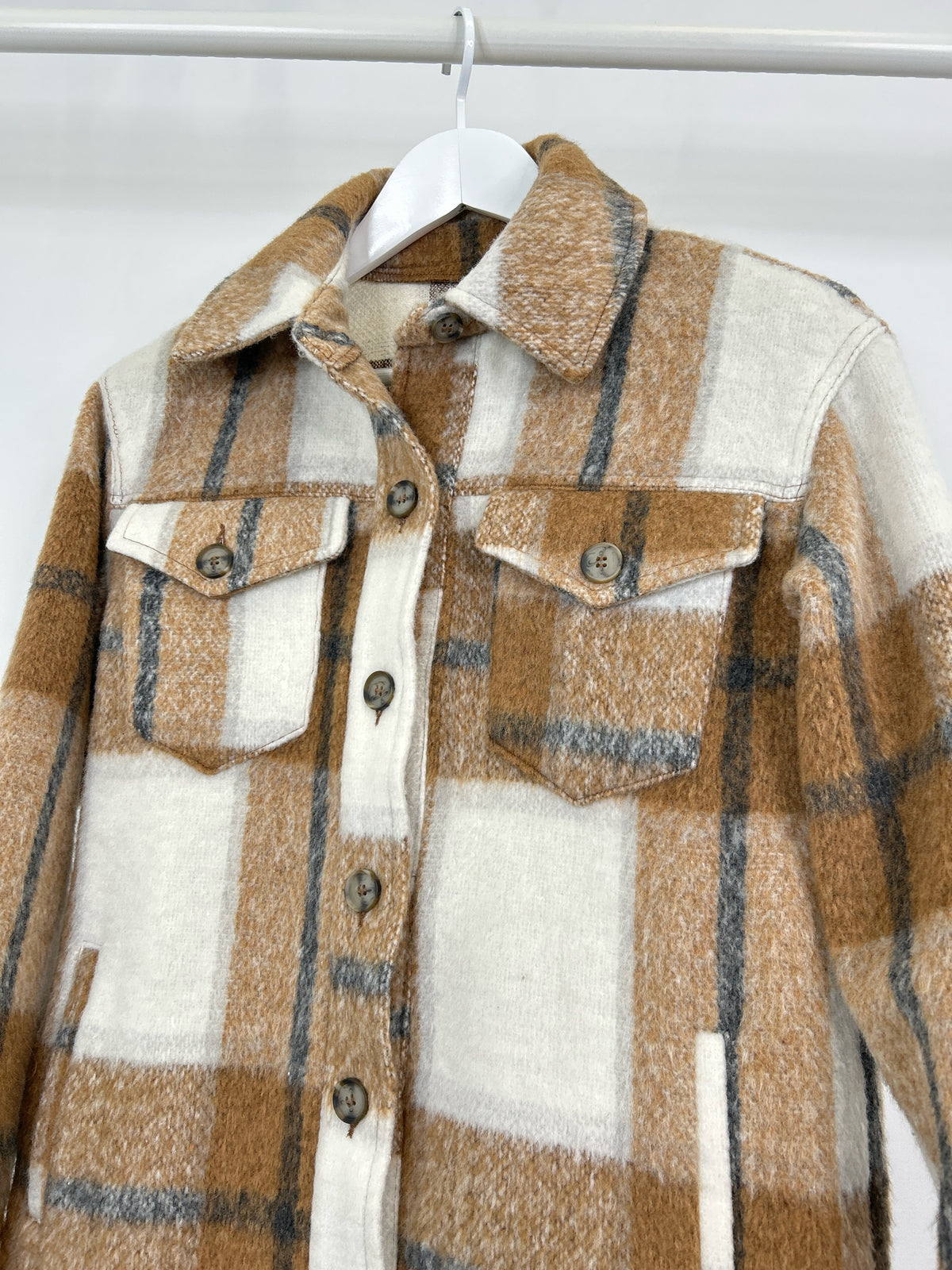 AVEC LES FILLES Size S Brown Plaid Women Jacket