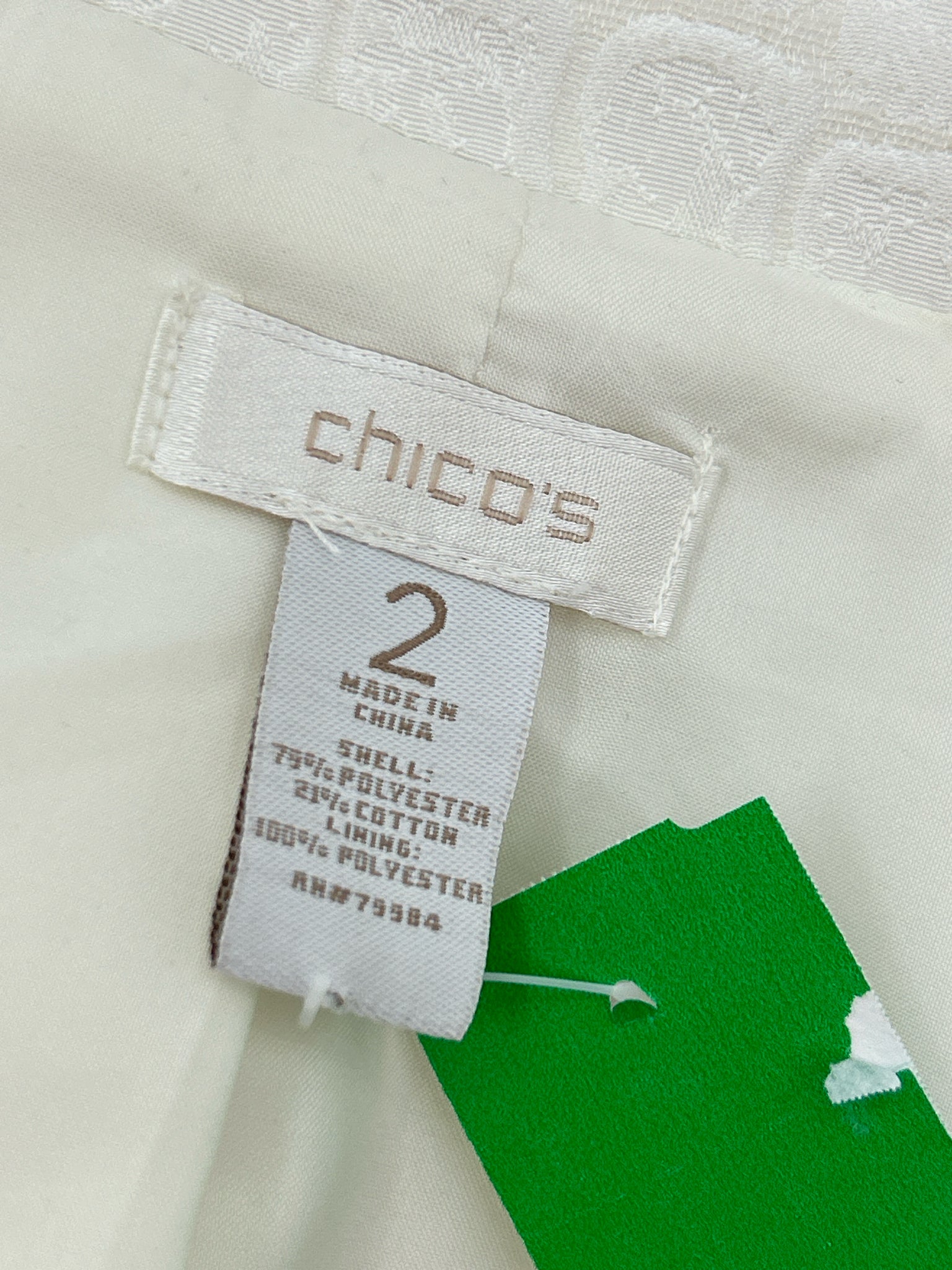 CHICO'S Size 12 White Women Jacket