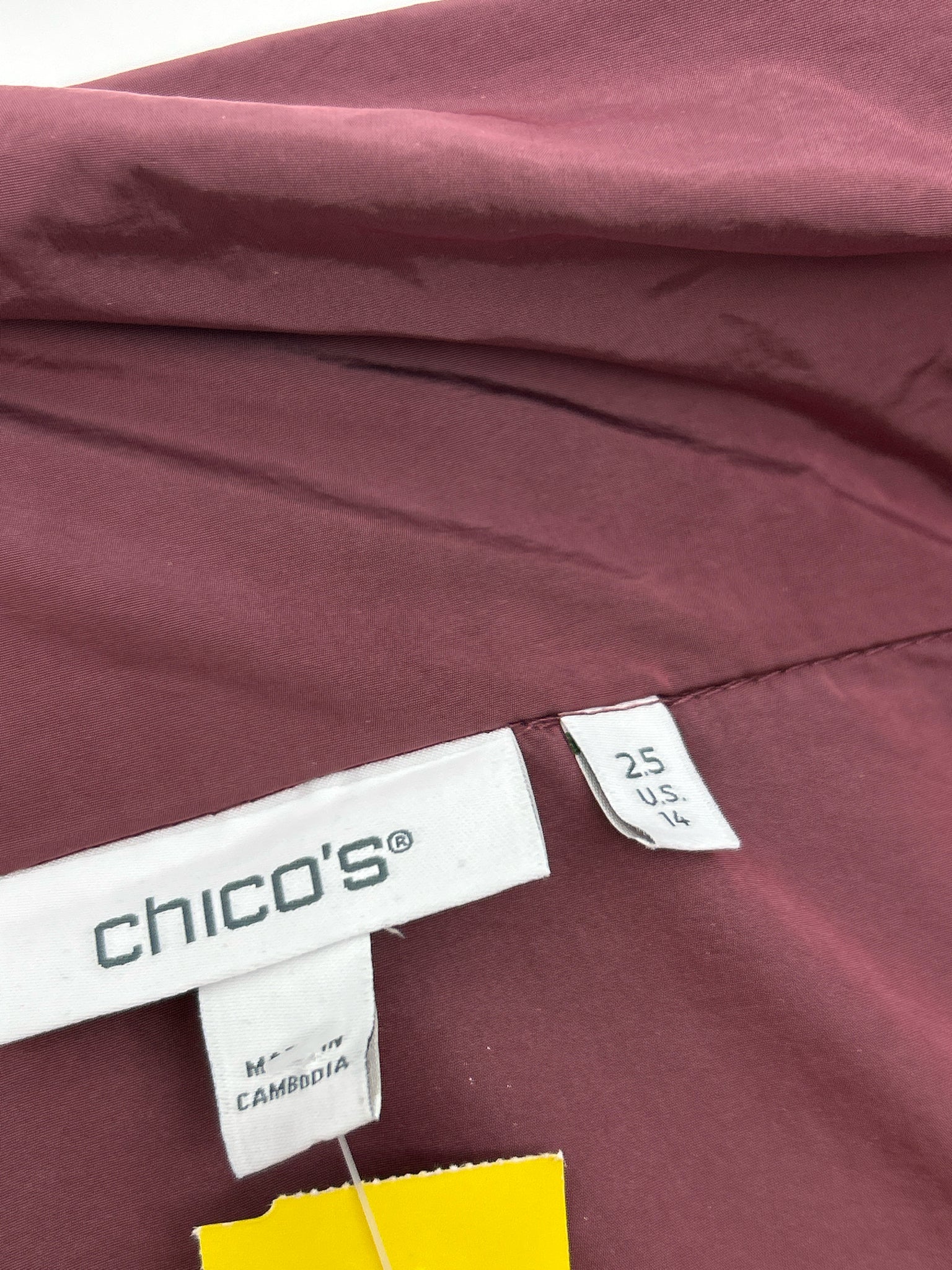 CHICO'S Size 14 Dark mauve Women Jacket