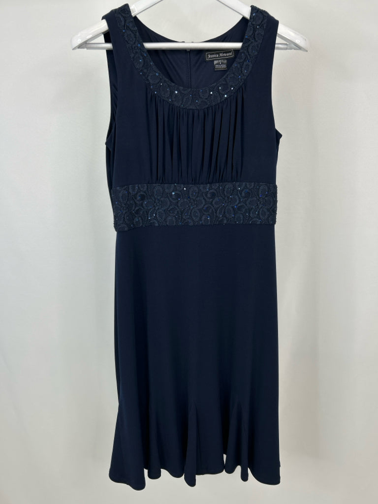 JESSICA HOWARD Size 8 Navy Women's 2-Piece w/dress