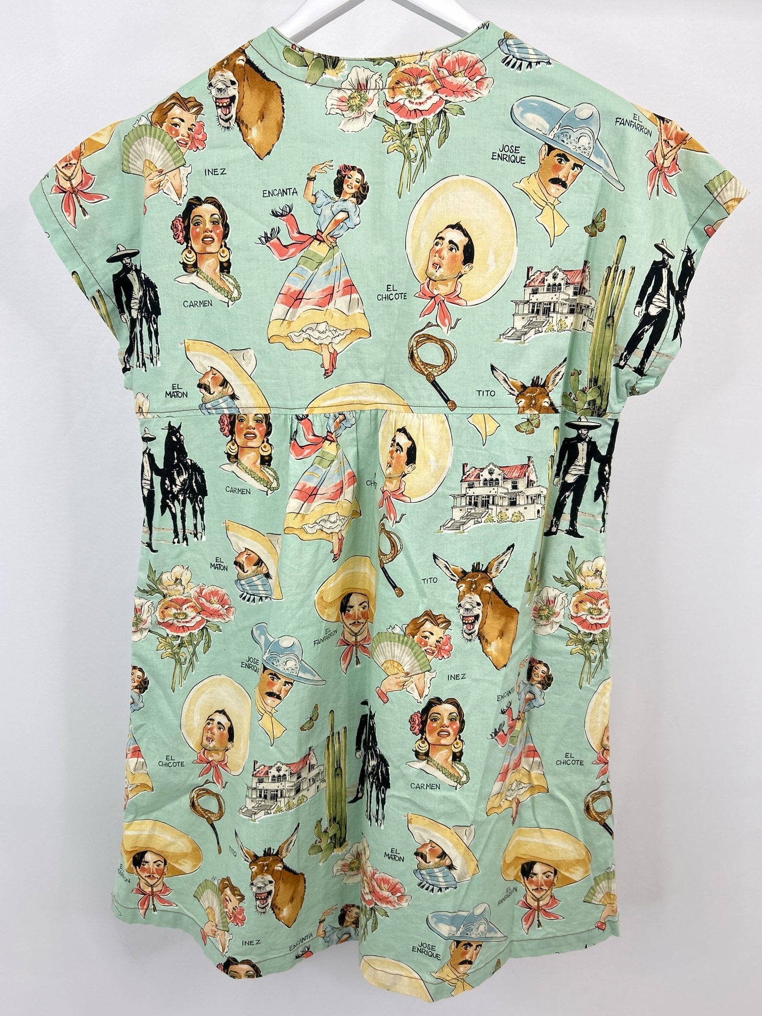 UNCLE FRANK Size M Mint Green Print Women Dress