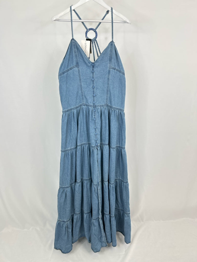 LORAGAL Size 2XL Blue Denim Women's Dress NWT