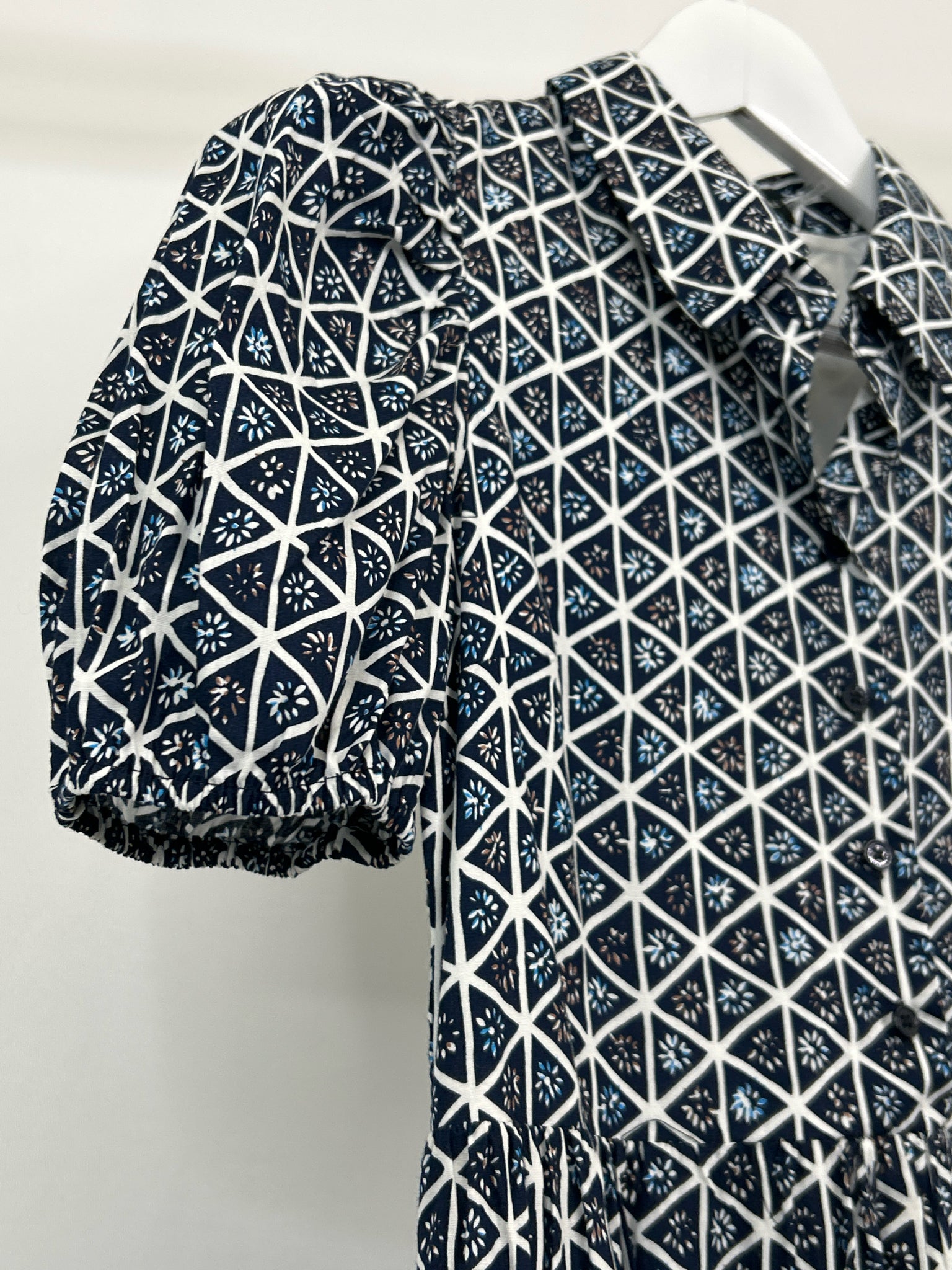 English Factory Size XS Navy Print Women Dress