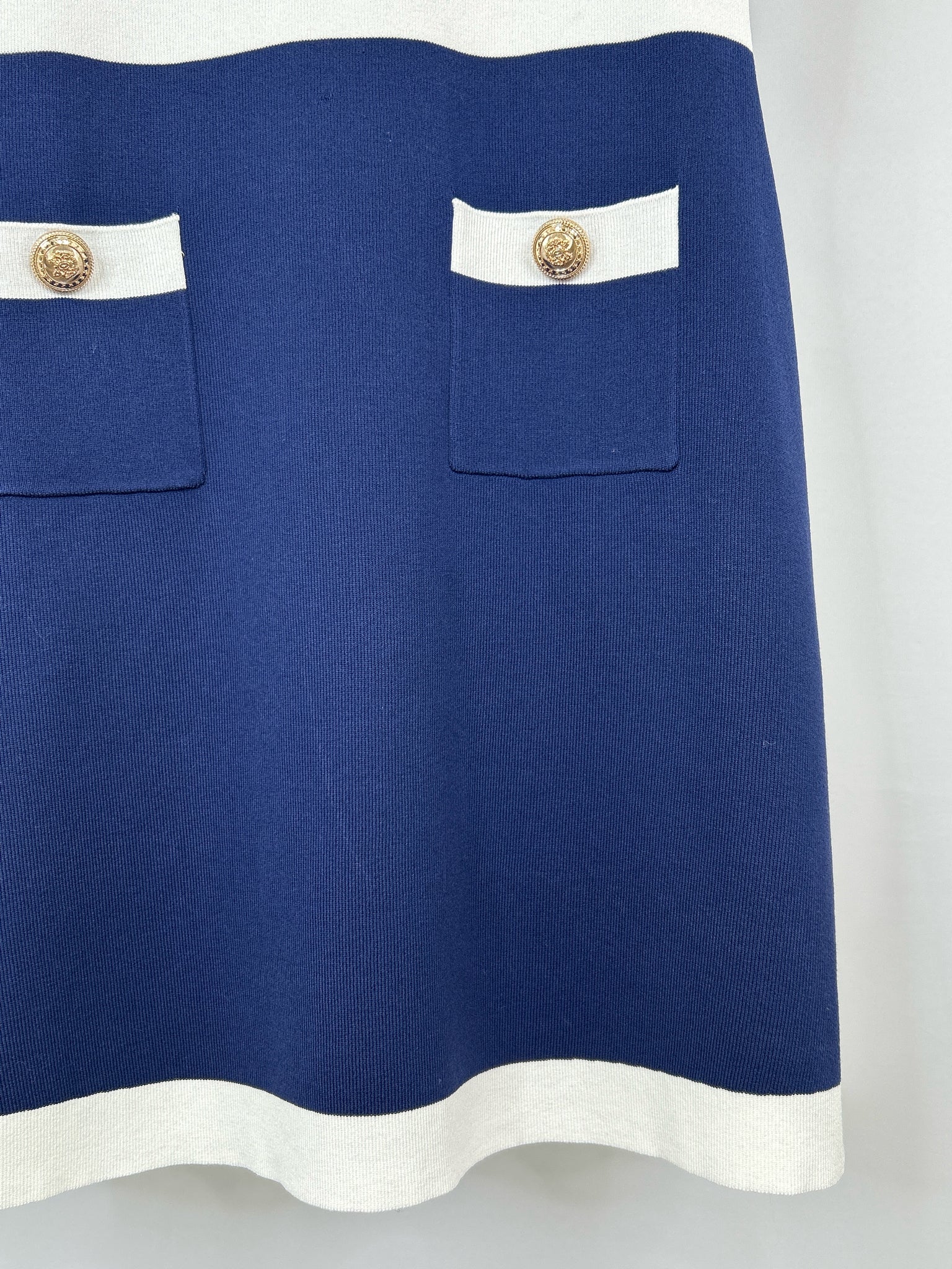 ALEXIA ADMOR Size L NAVY AND WHITE Women Dress
