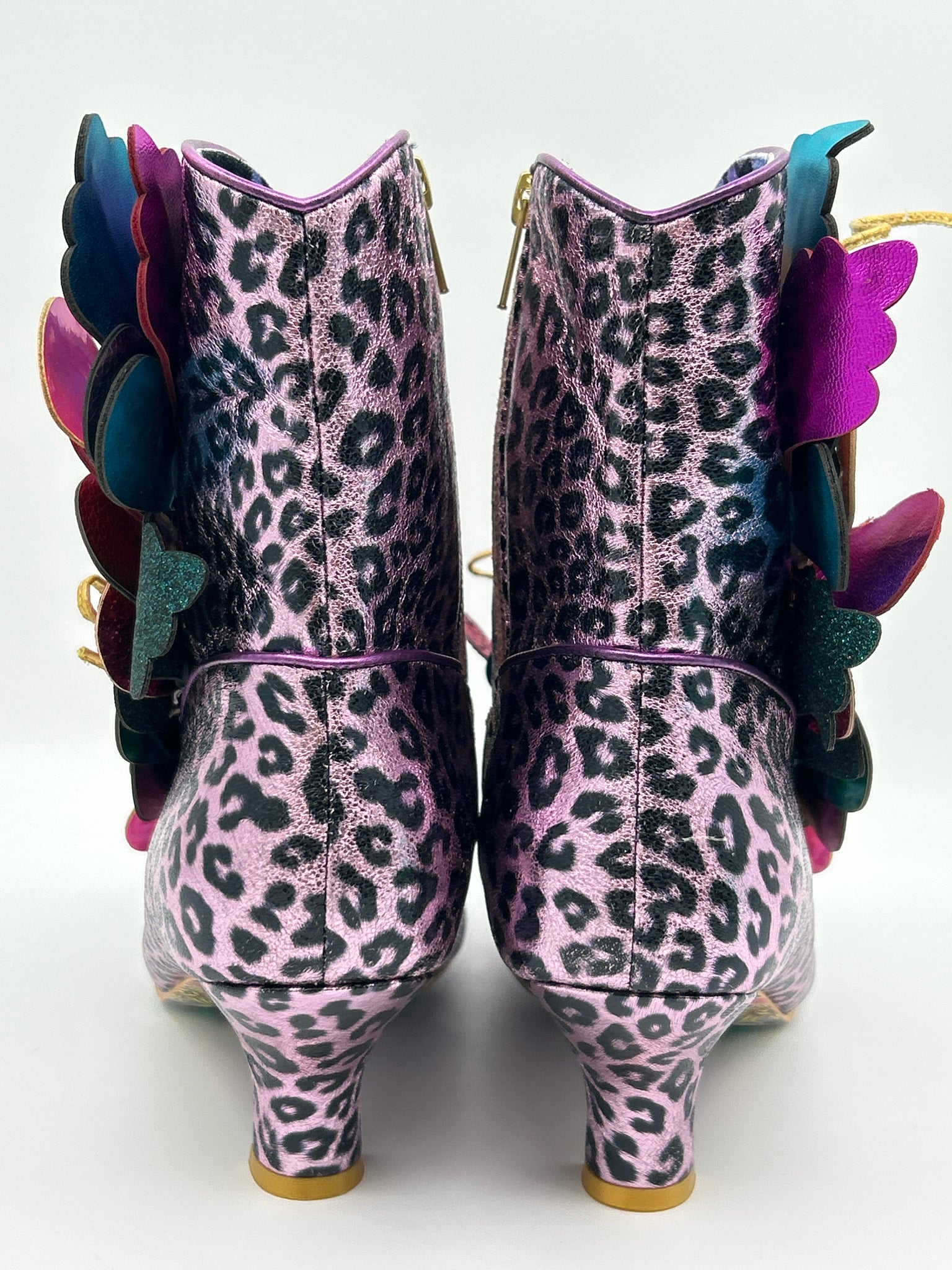 IRREGULAR CHOICE Size 12 Pink and Black Women Booties