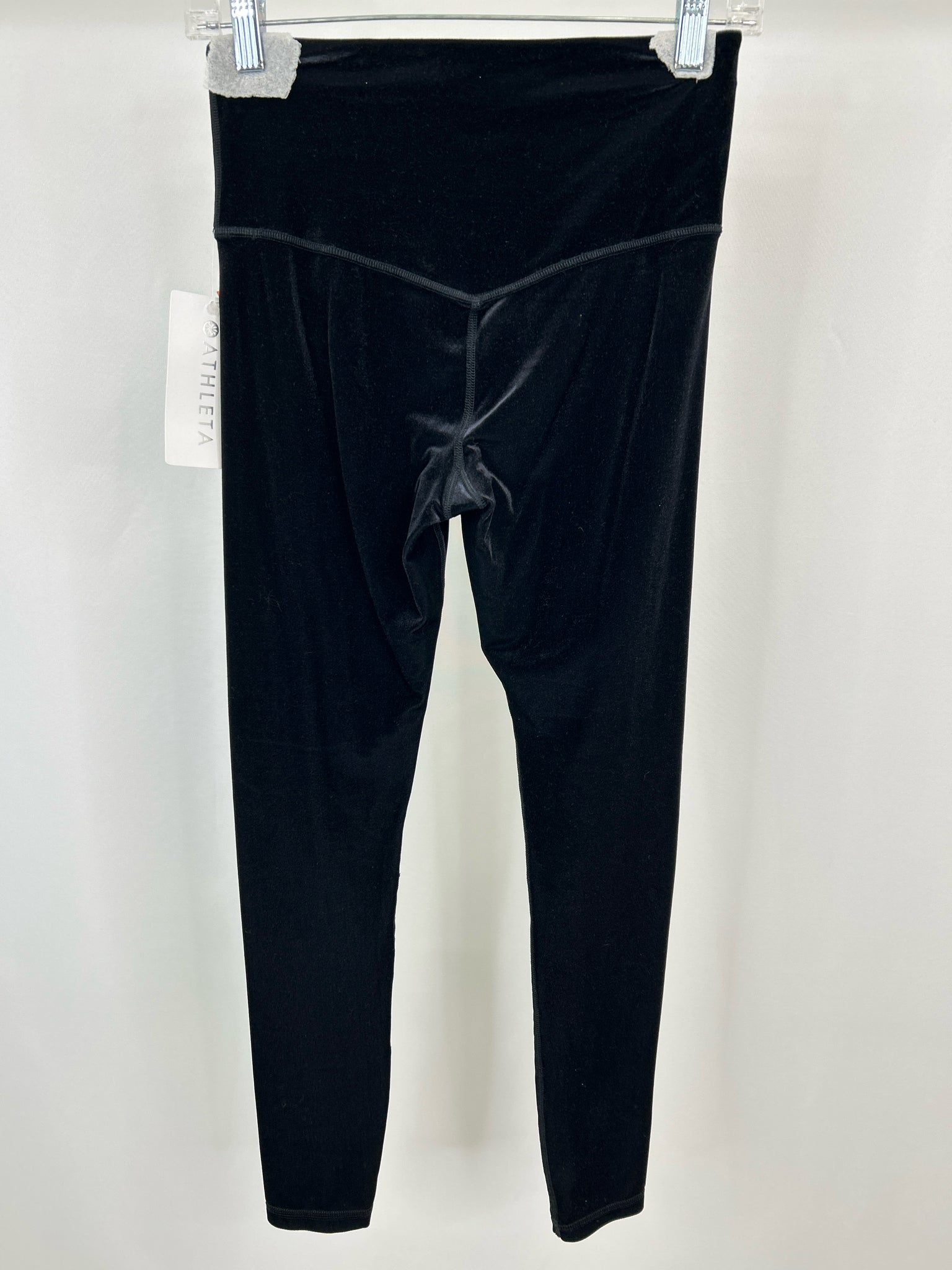 ATHLETA Size S Black Velvet Women Legging NWT