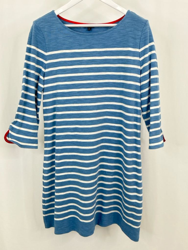 TALBOTS Women Size XL Blue Striped Dress NWT