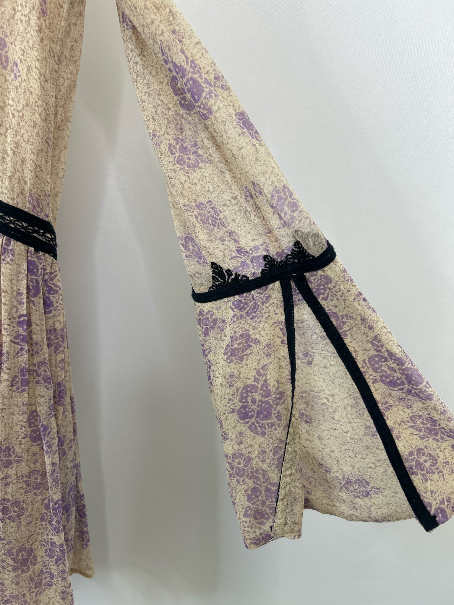 FREE PEOPLE Size M Beige Print Women Dress