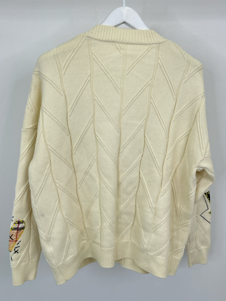 EBOSSY Women Size XL Cream Cardigan