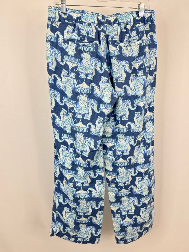 LILLY PULITZER Size M Blue Print Women Pants