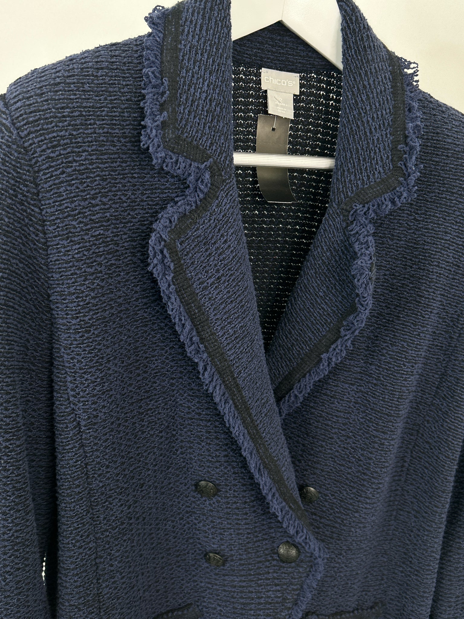 CHICO'S Size L Navy Women Jacket