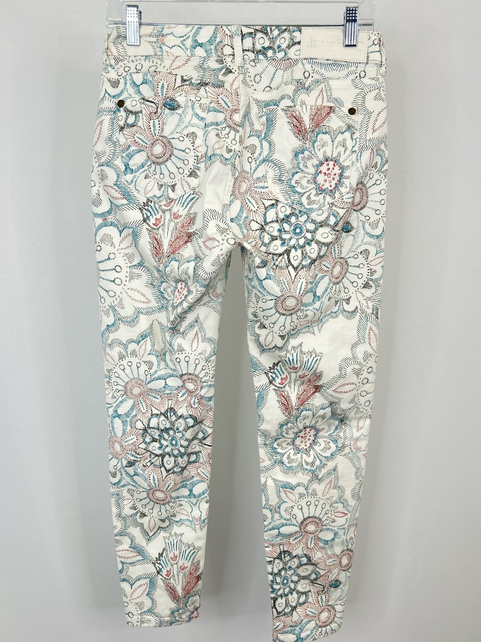 desigual Size 8 White Print Women jeans