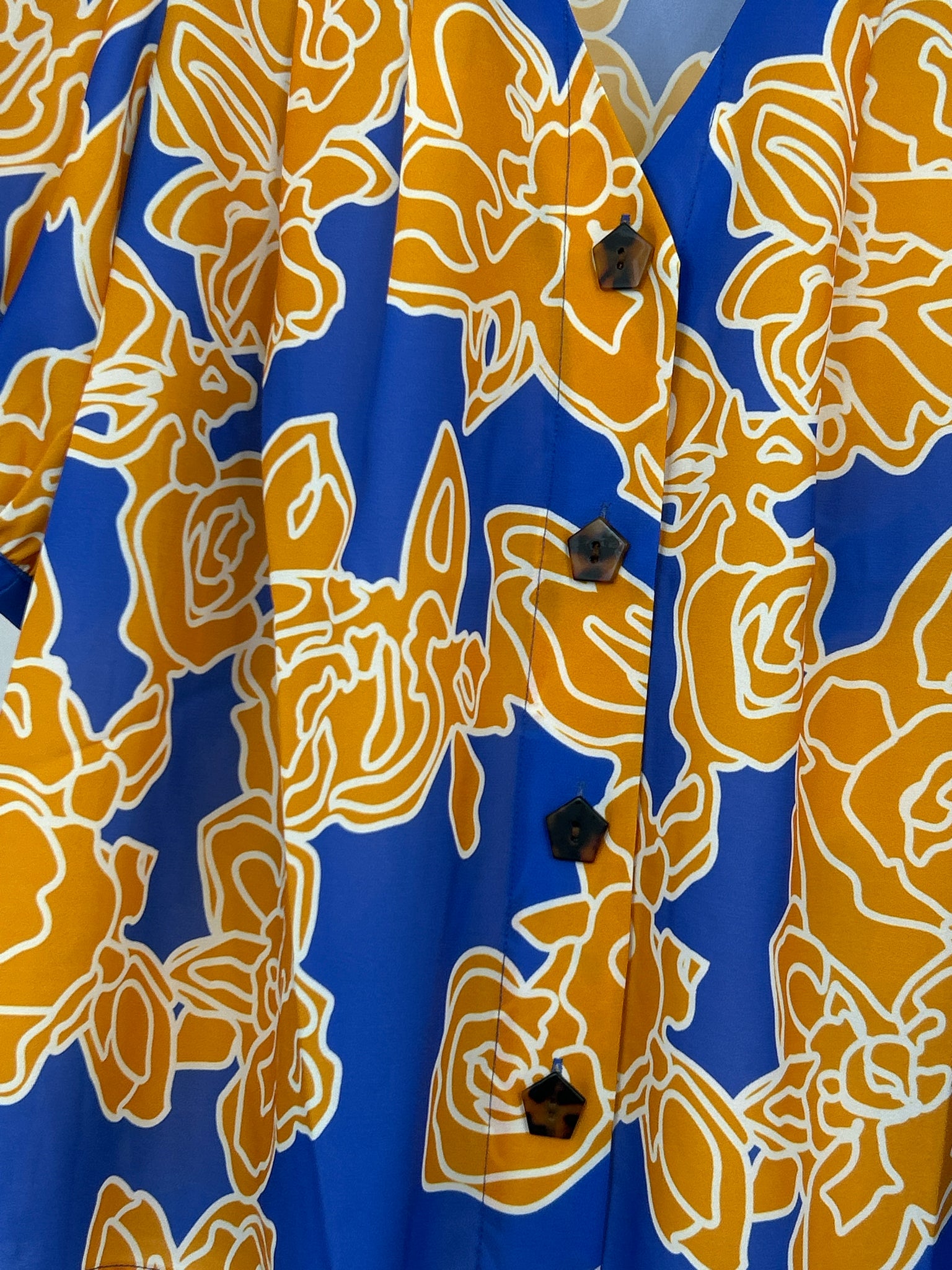 Crosby by Mollie Burch Size XS orange and blue Women Blouse
