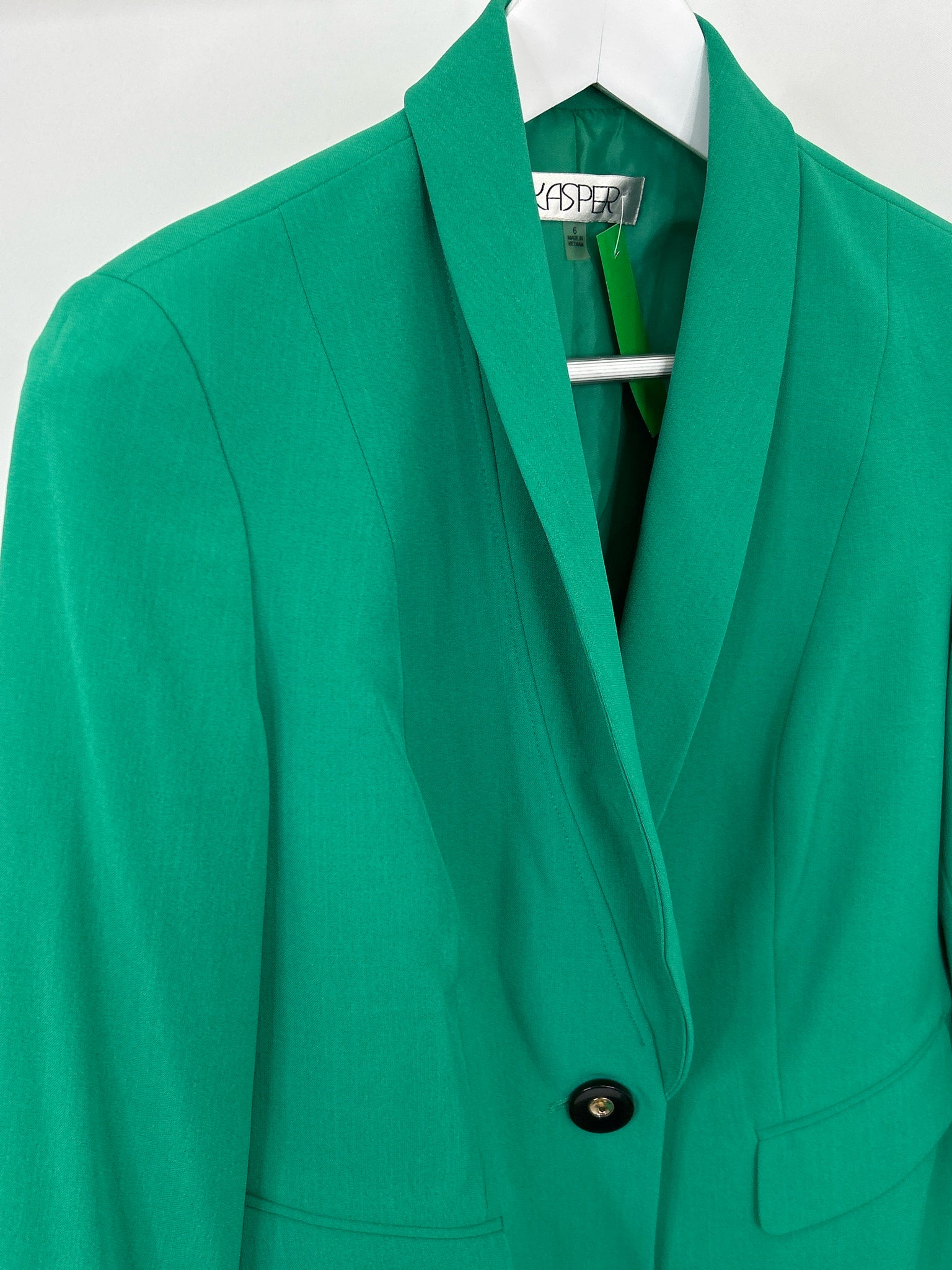 KASPER Size 6 Green Women Blazer