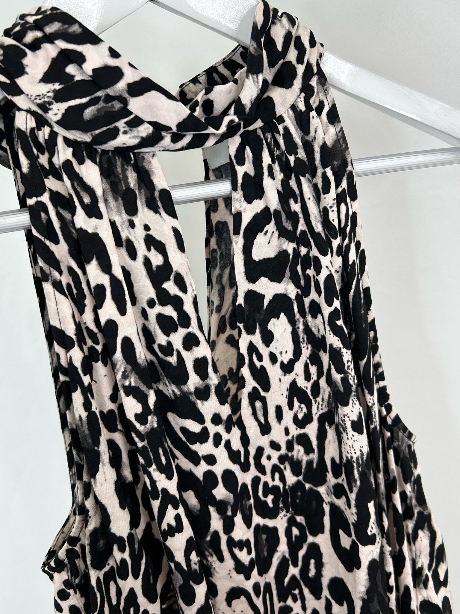 MILLY Size L Black Print Women Top