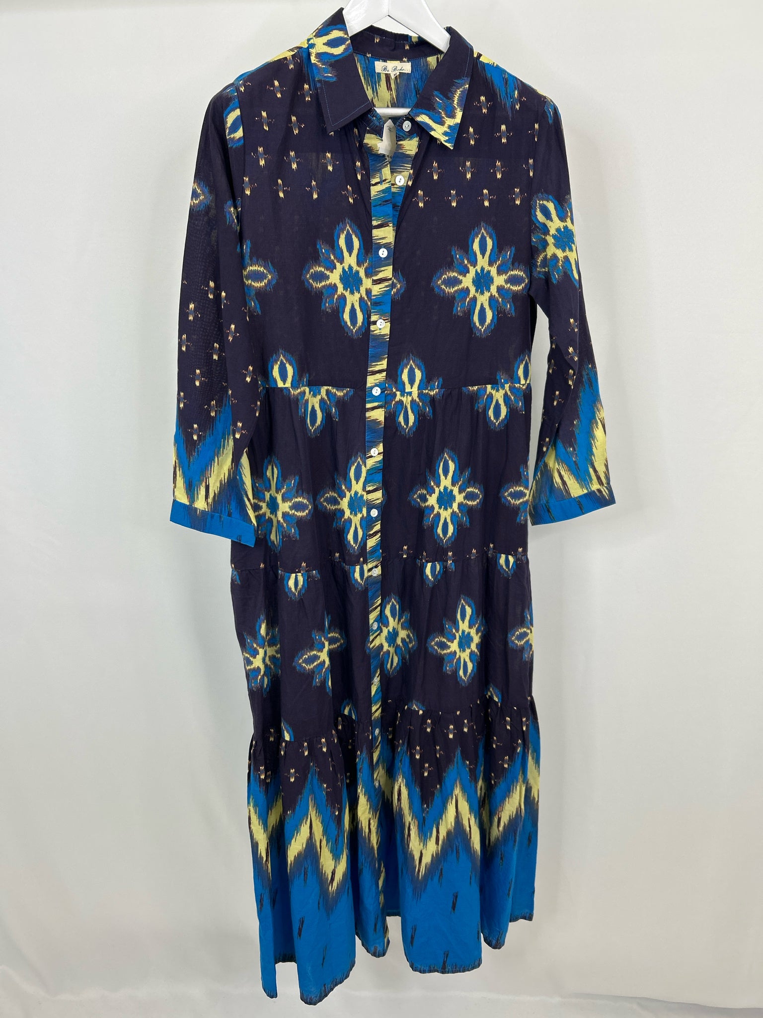 BE BOHO Size M Navy Print Women Dress