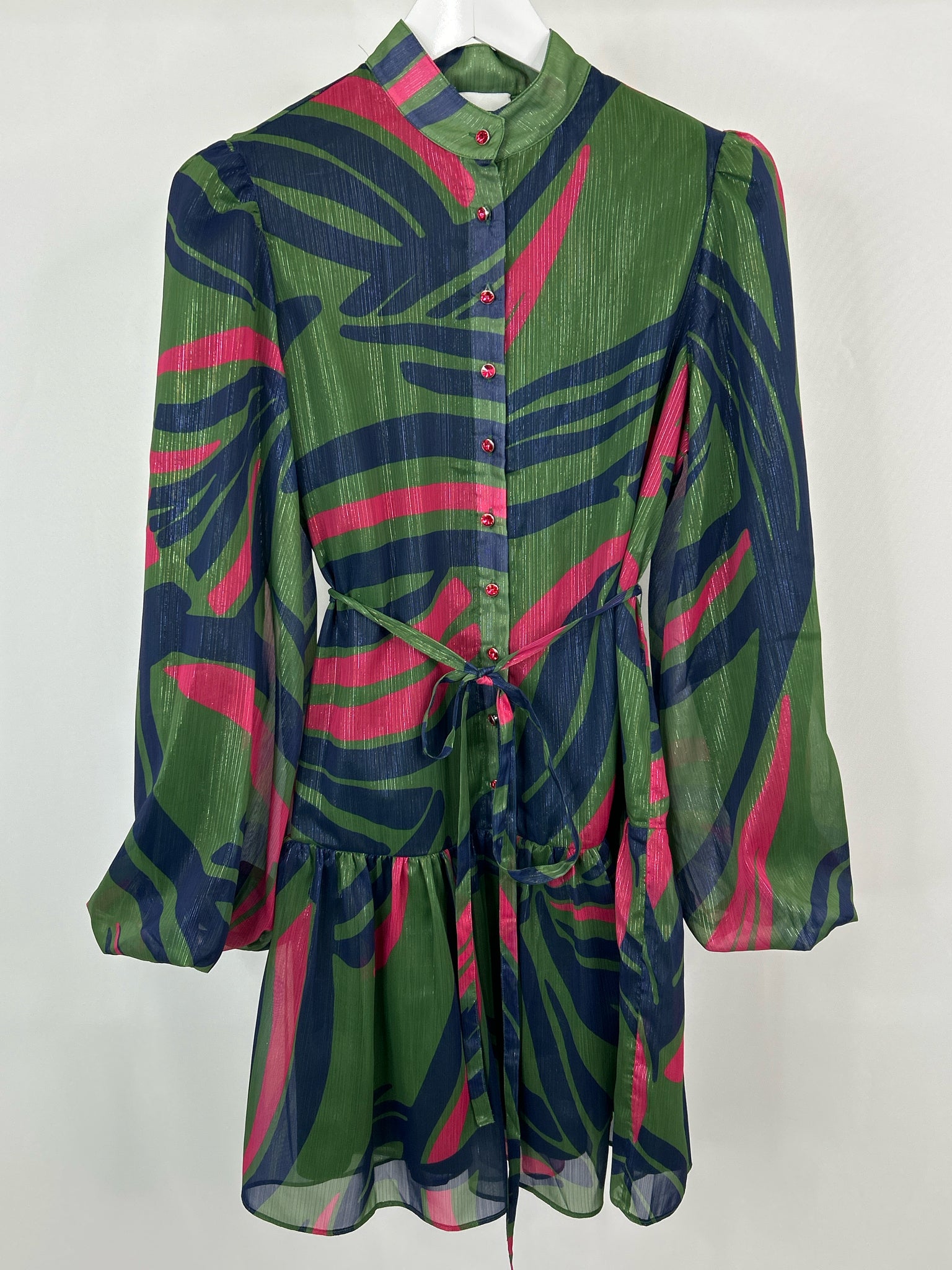 ALDEN ADAIR Size XS Green Print Women Dress NWT