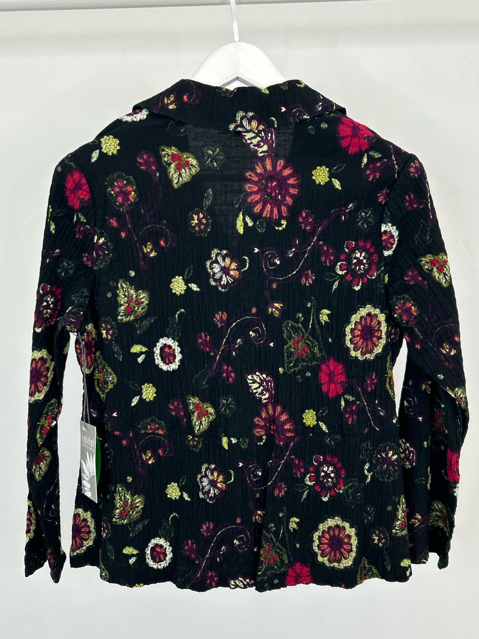 HABITAT Size S Black Floral Women Jacket