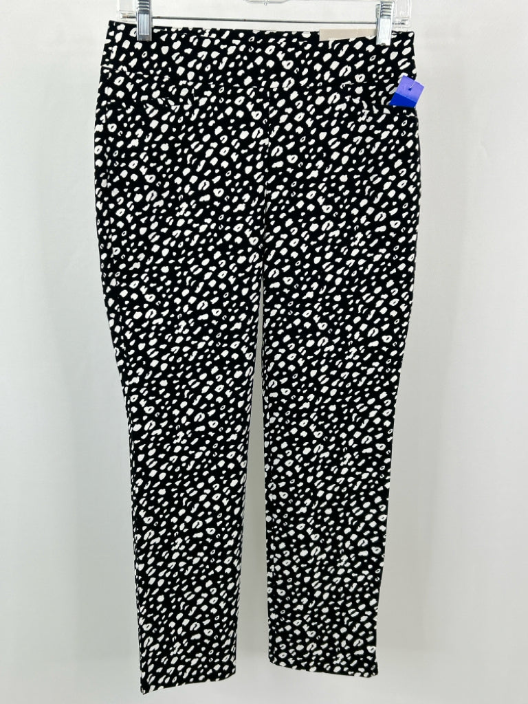 CHICO'S Women Size 2P Black Print Pants