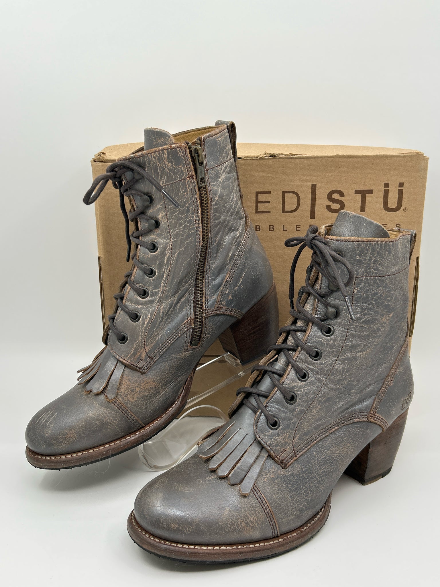 BED STU Size 11 Gray Women Booties