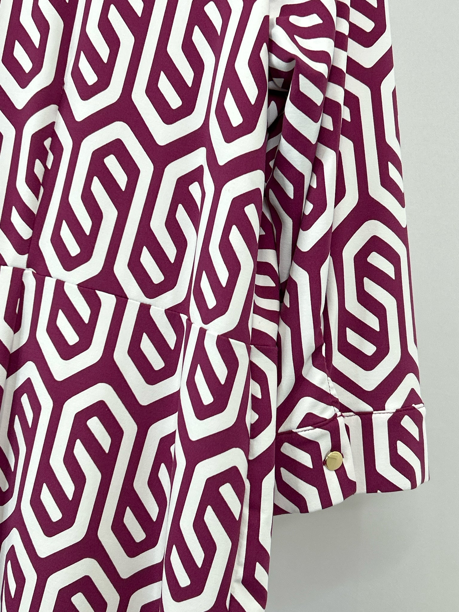 TALBOTS Size 1X Wine and White Women's Dress