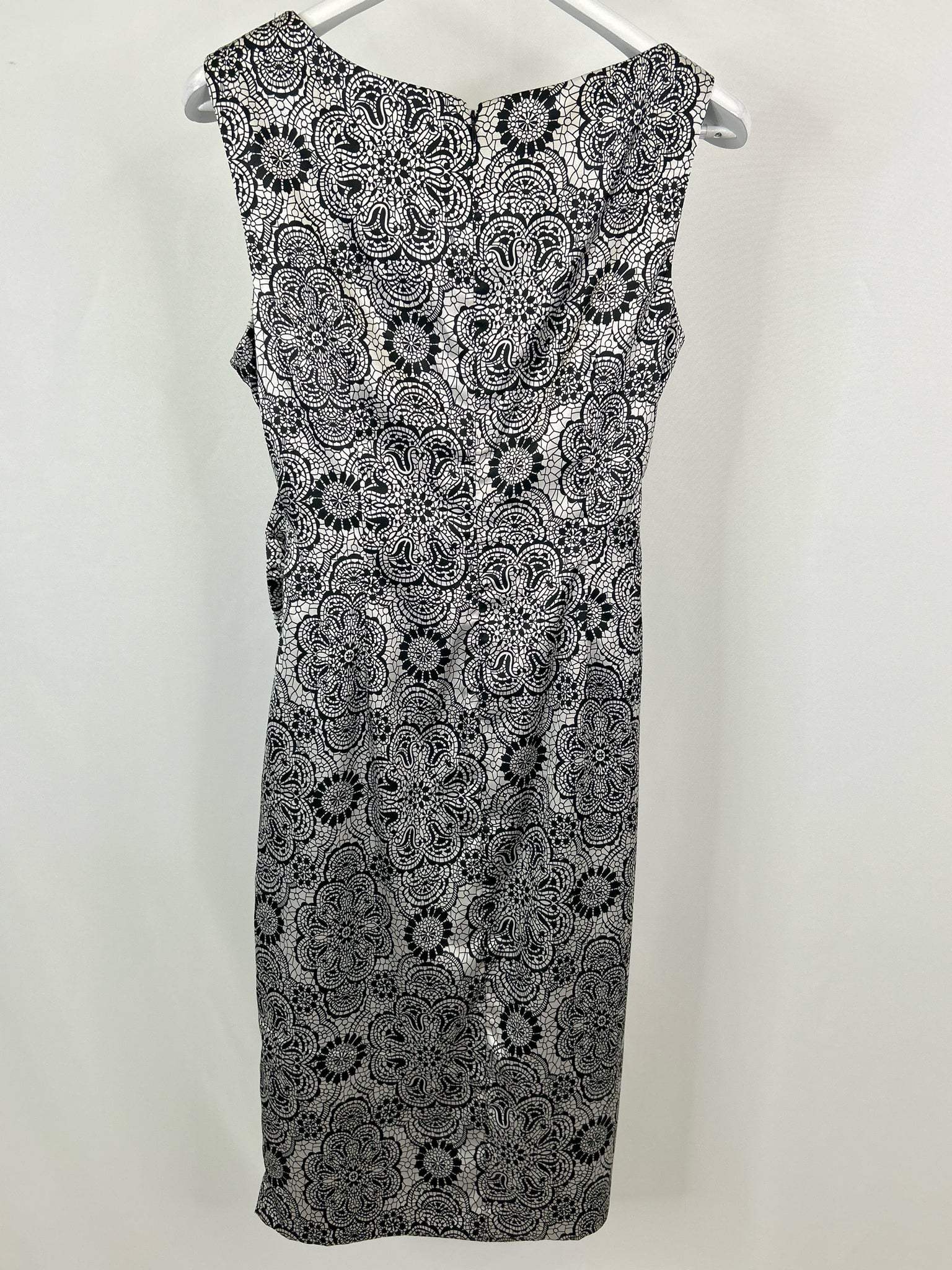 MAGGY LONDON Size 12 Black Print Women Dress NWT