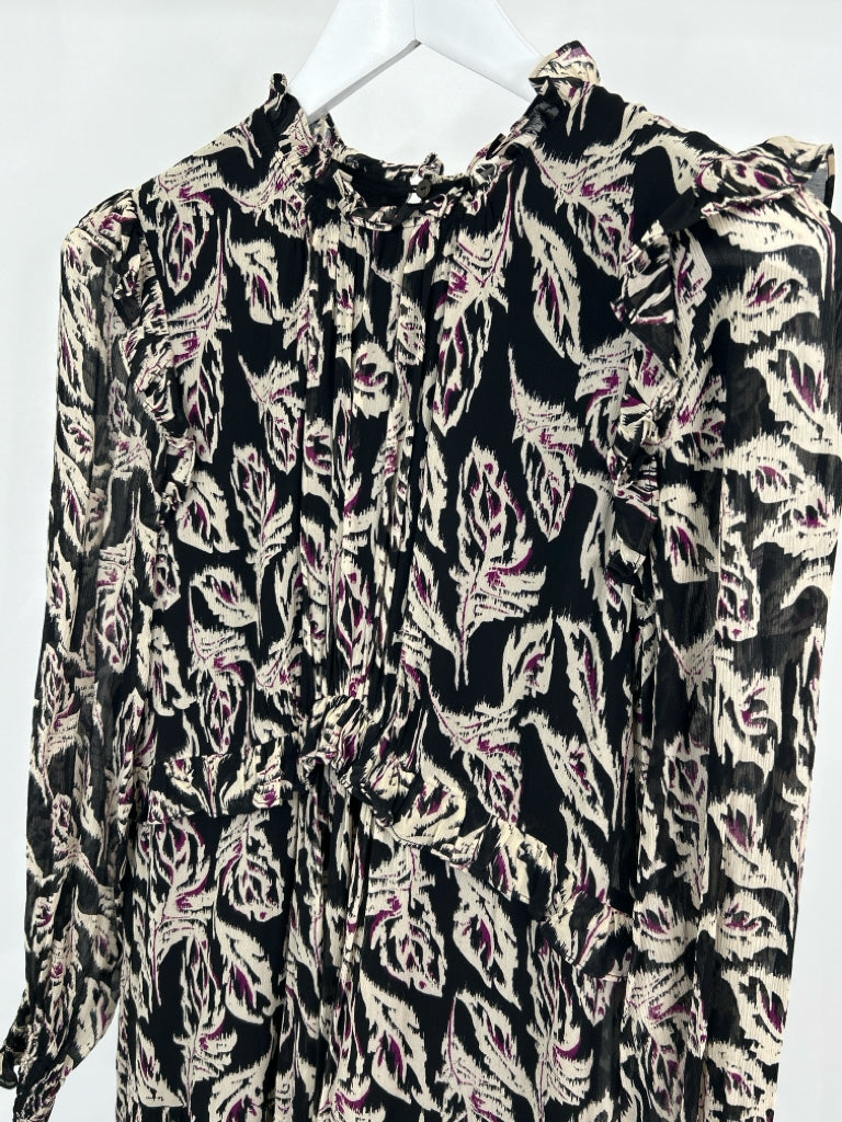 ba&sh Size S Black Print Women's Dress