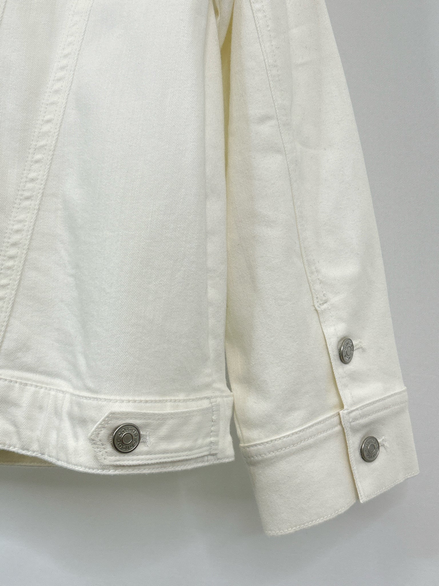 CHICO'S Size 16/18 white denim Women Jacket