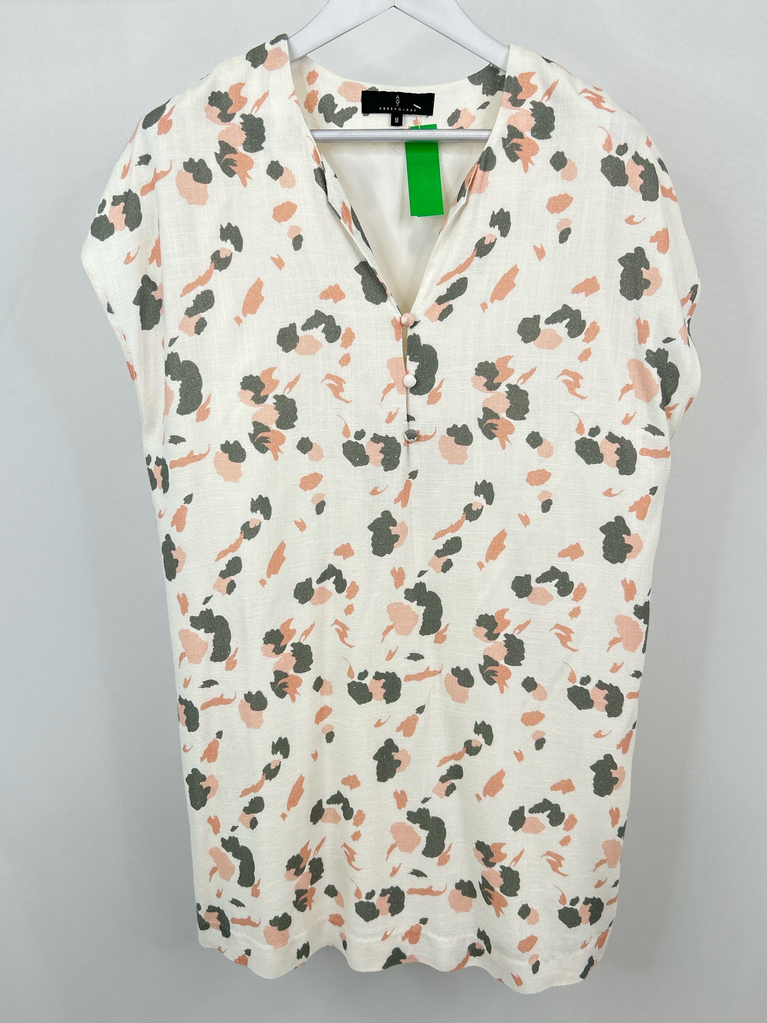 ABBEY GLASS Size M White Print Women Dress