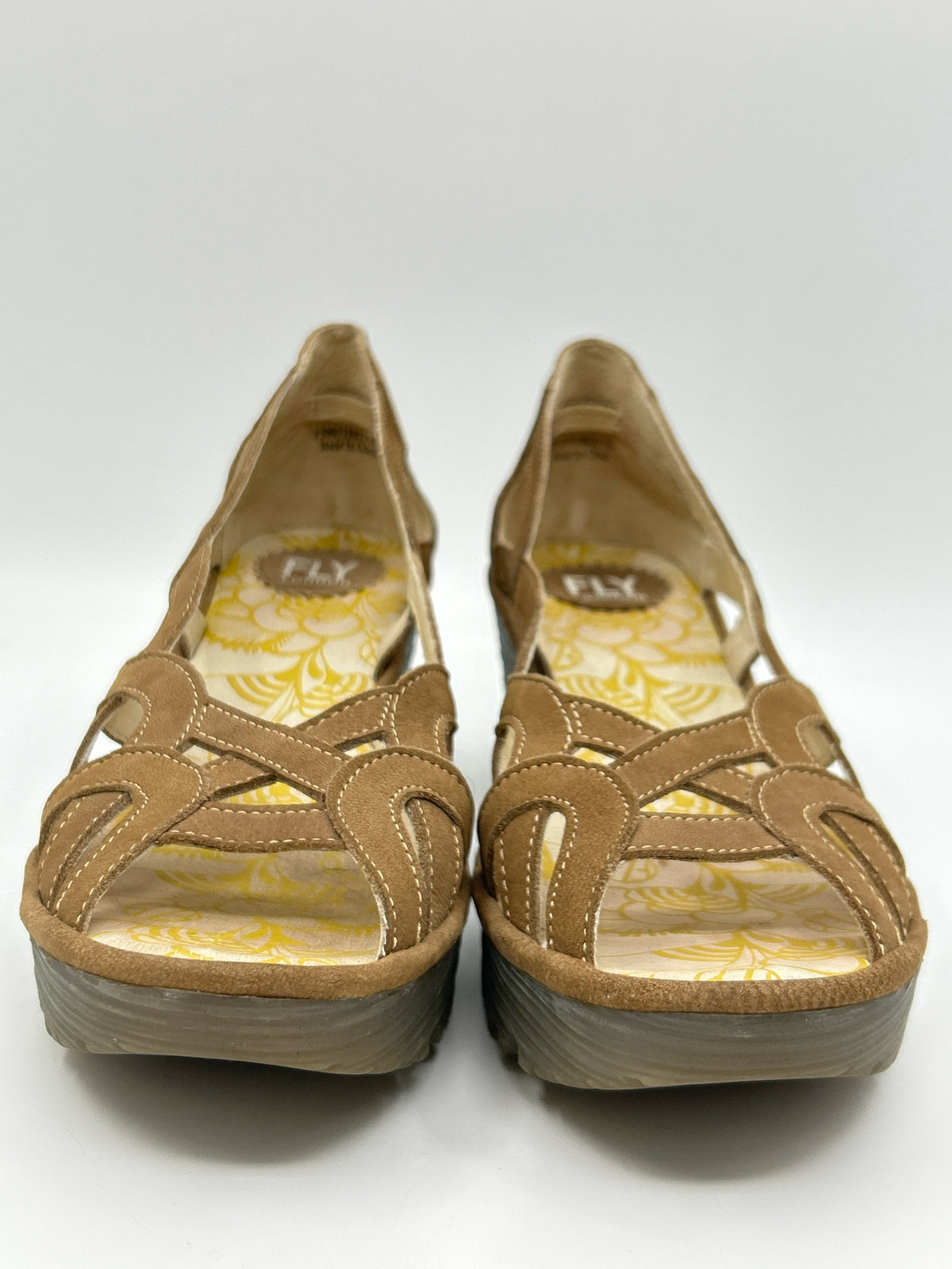 FLY LONDON Size 40/10 Taupe Women Sandal
