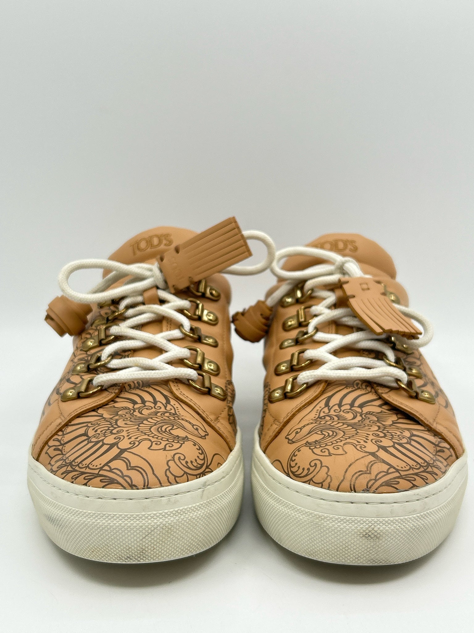 TOD'S Size 41.5 Tan Women Sneakers