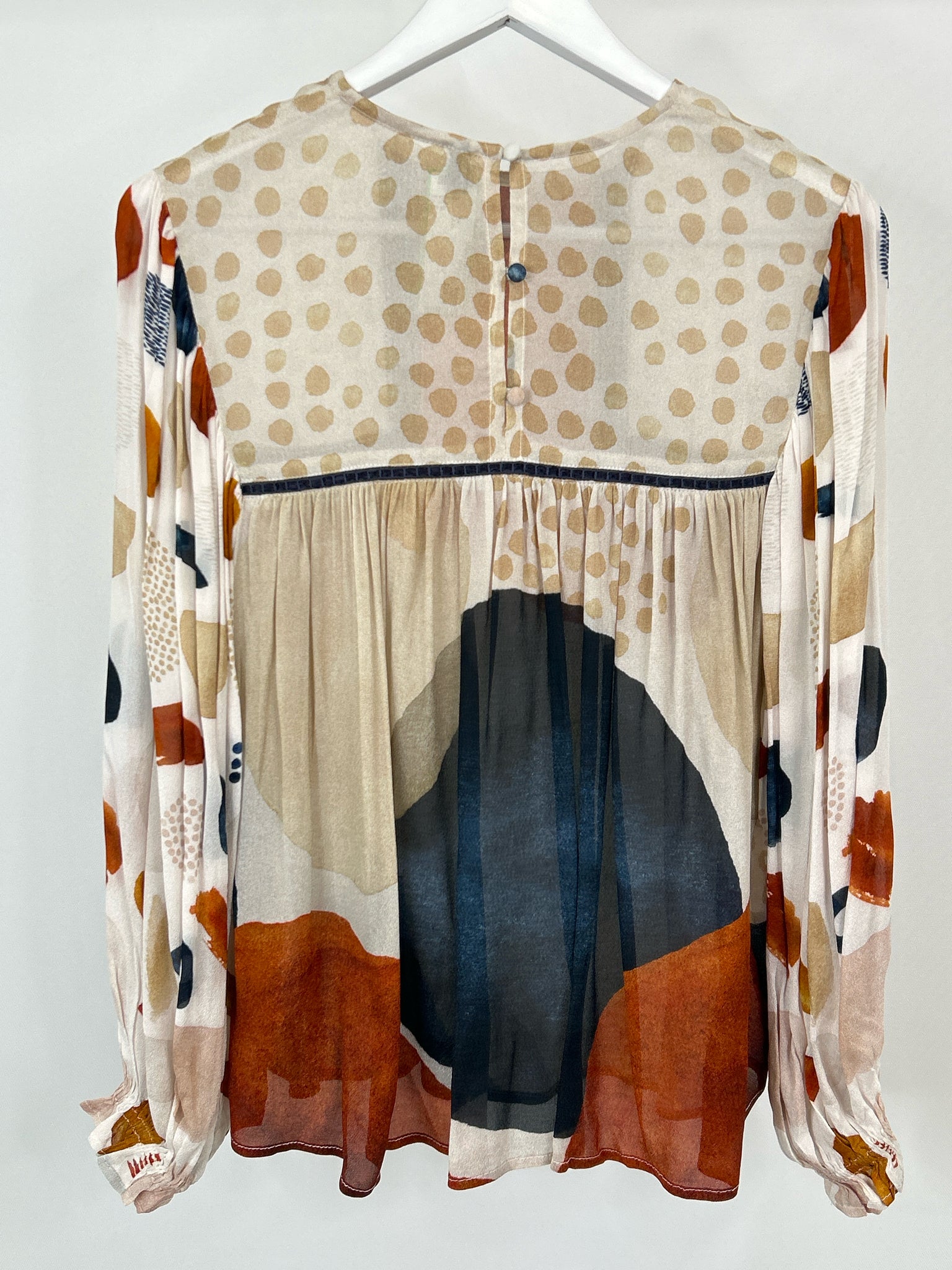 BL^NK LONDON Size XS CREAM AND ORANGE Women Top