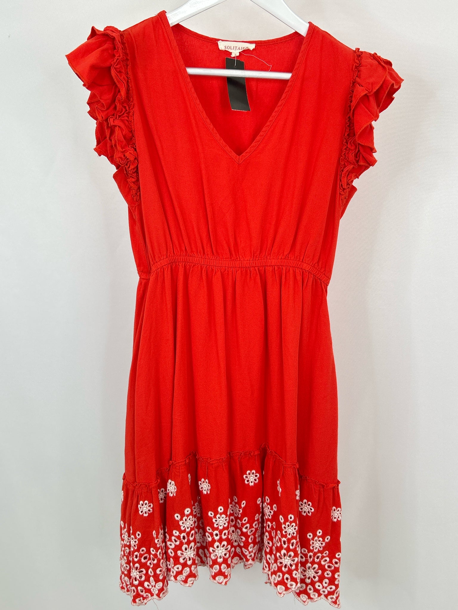 SOLITAIRE Size S Red Orange Women Dress
