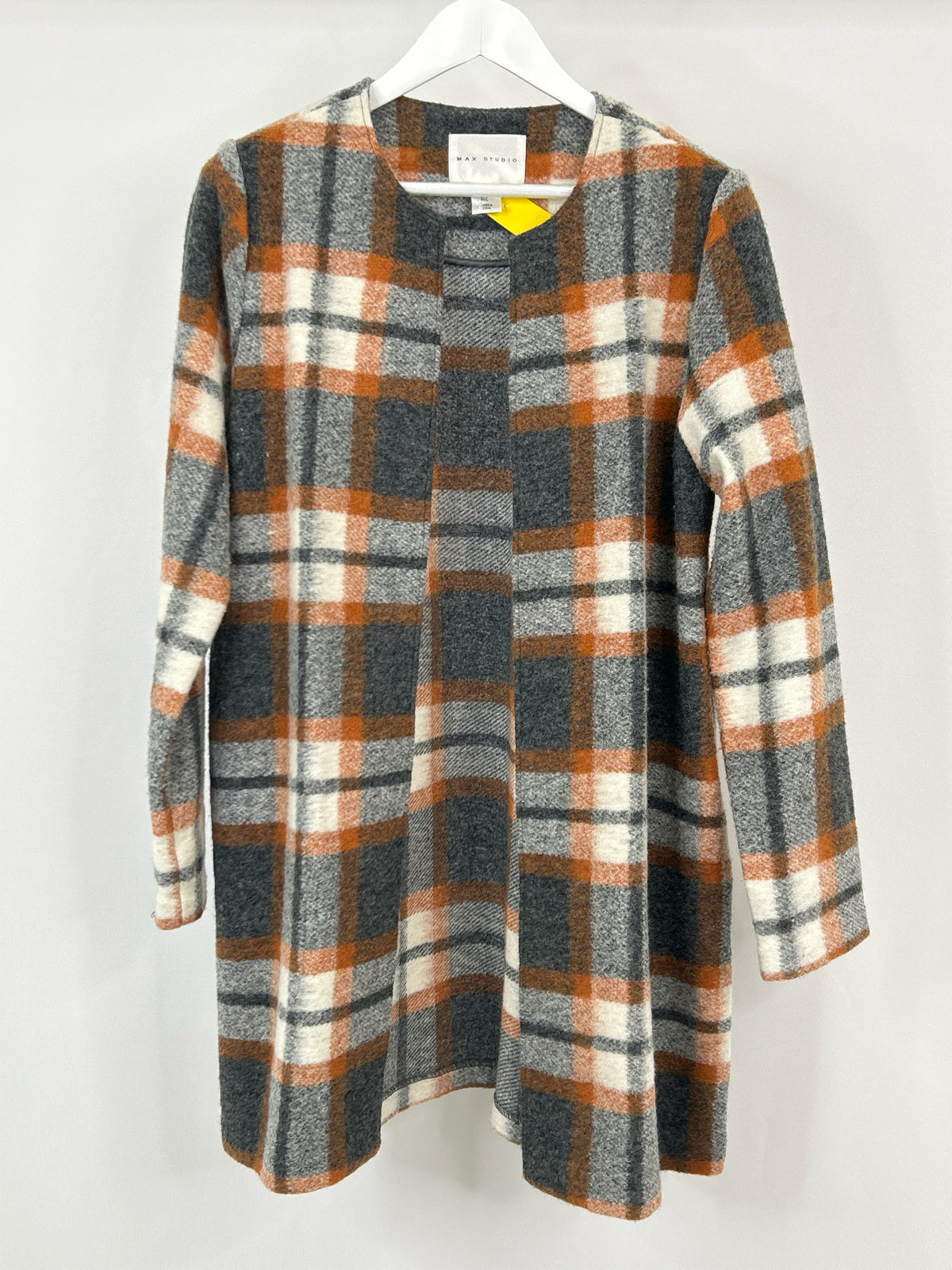 MAX STUDIO Size L GRAY PLAID Women Jacket