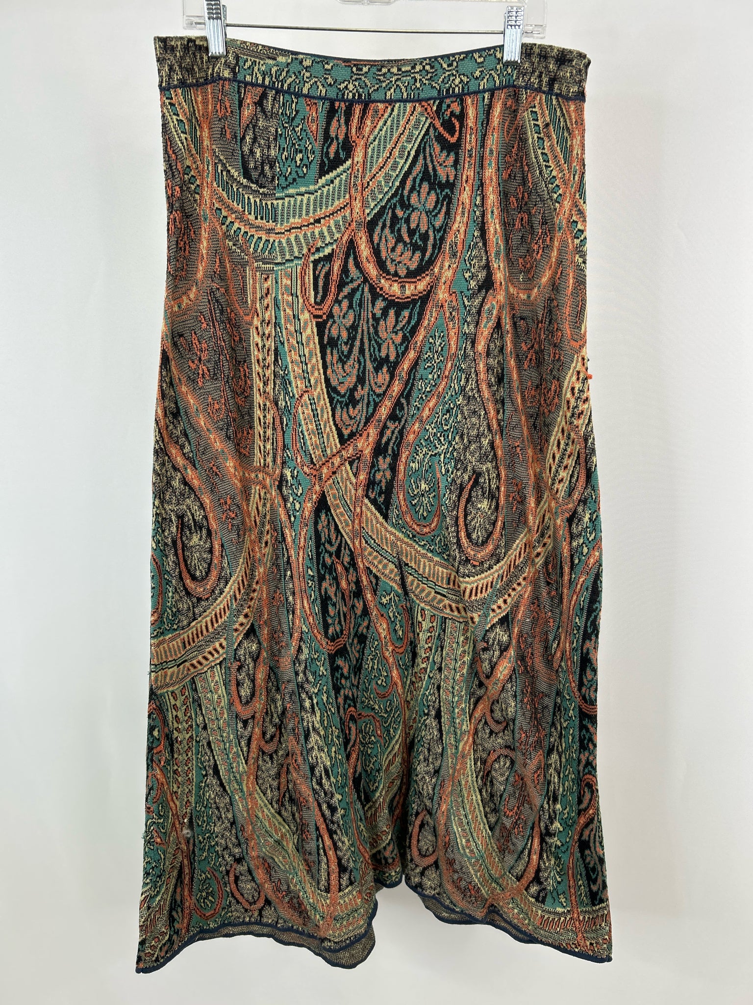 PERUVIAN CONNECTION Size L Teal and Orange Women Skirt